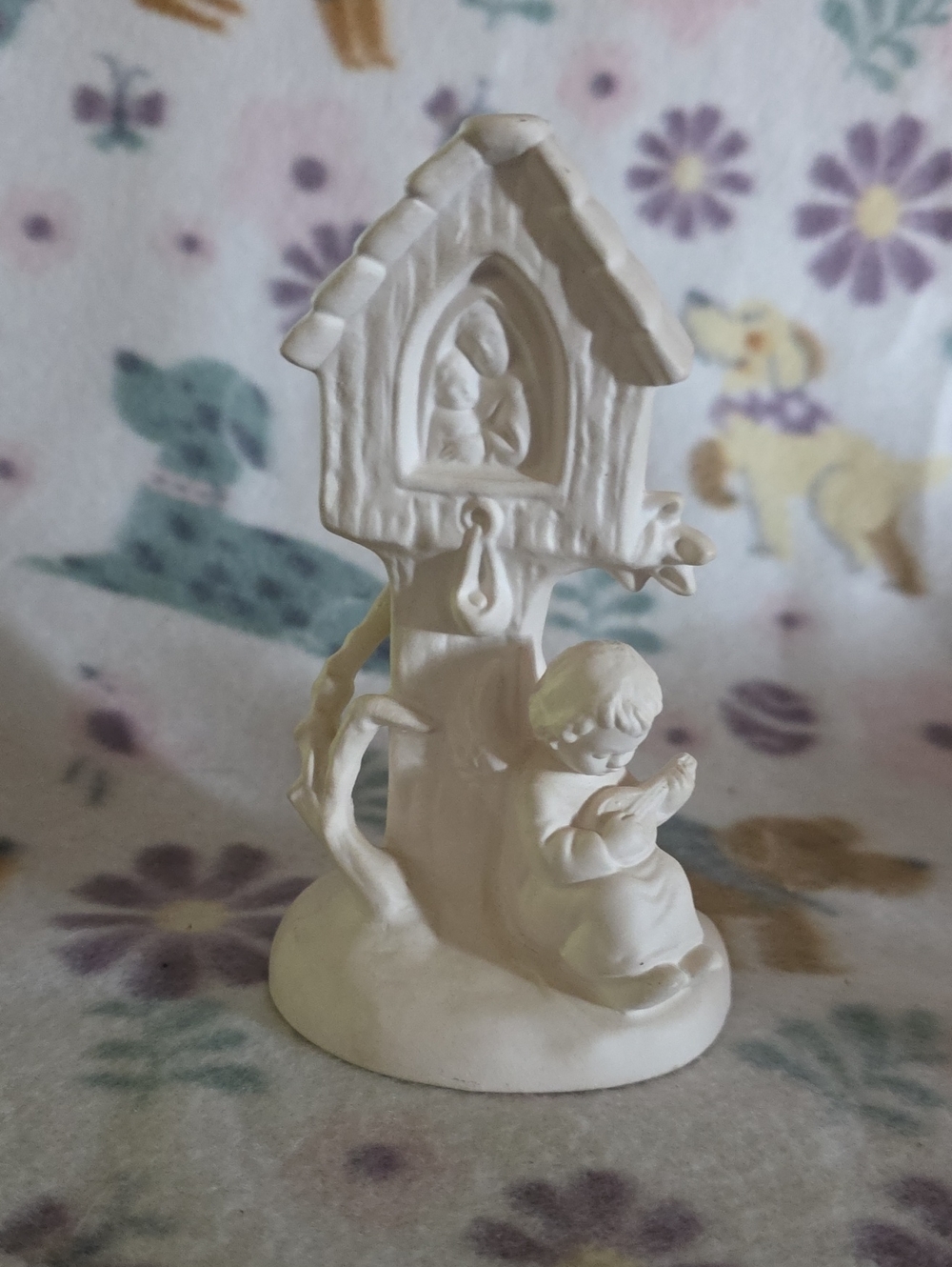 Vintage Goebel Angel With Treehouse Figurine 5" Tall